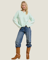 Mint slightly knit oversized cardigan. 