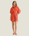 Eliana Pleated Button Front Shirt Dress