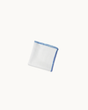 White Linen Contrasting Border Pocket Square