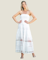 MaryAnn White Eyelet Midi Dress