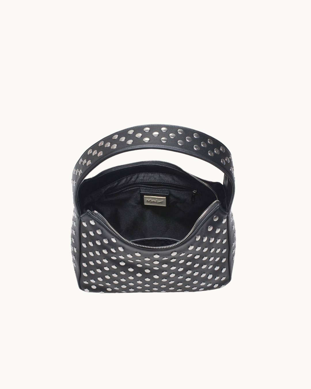 The Rebel: Studded Shoulder Bag Black