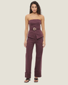 Women's mid-rise straight-leg cuff jeans featuring stretch denim, wide folded cuffs, contrast-buckle belt, and heavy topstitching.
