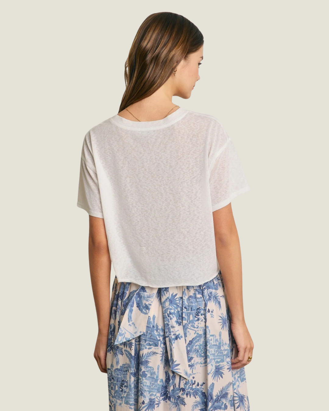 Jamie Cropped Raw Hem Tee