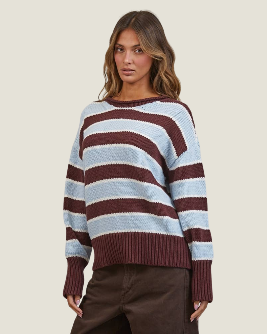 Frankie Contrast Striped Sweater