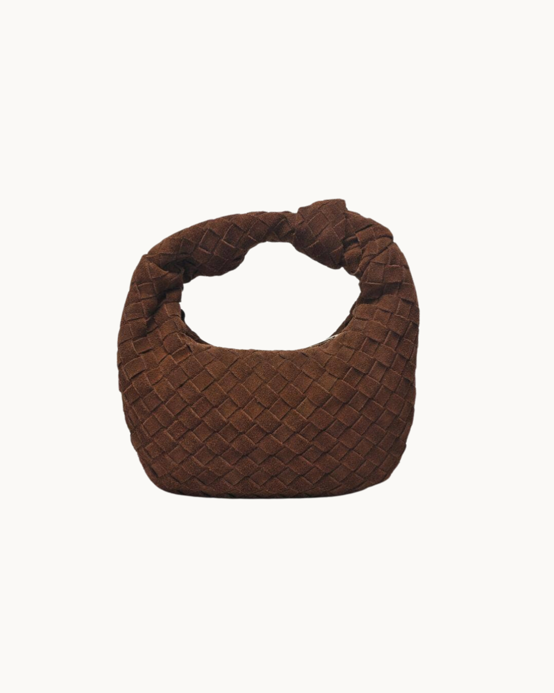 Autumn Woven Genuine Suede Leather Clutch: Chocolate