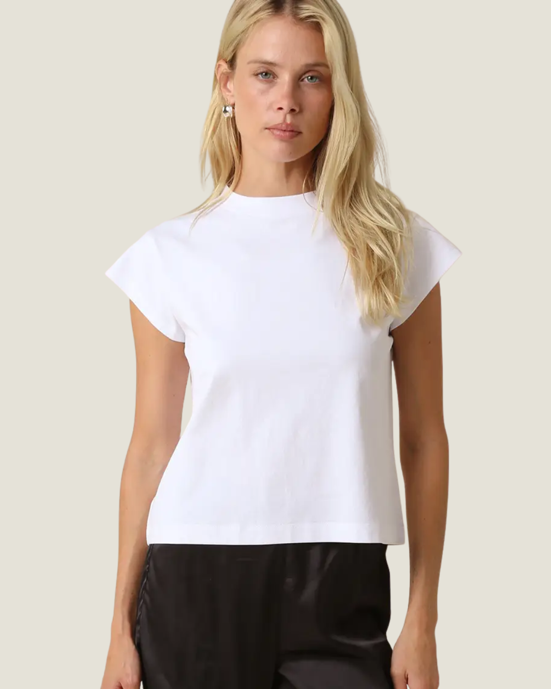 Valerie Cap Sleeve Crop Tee