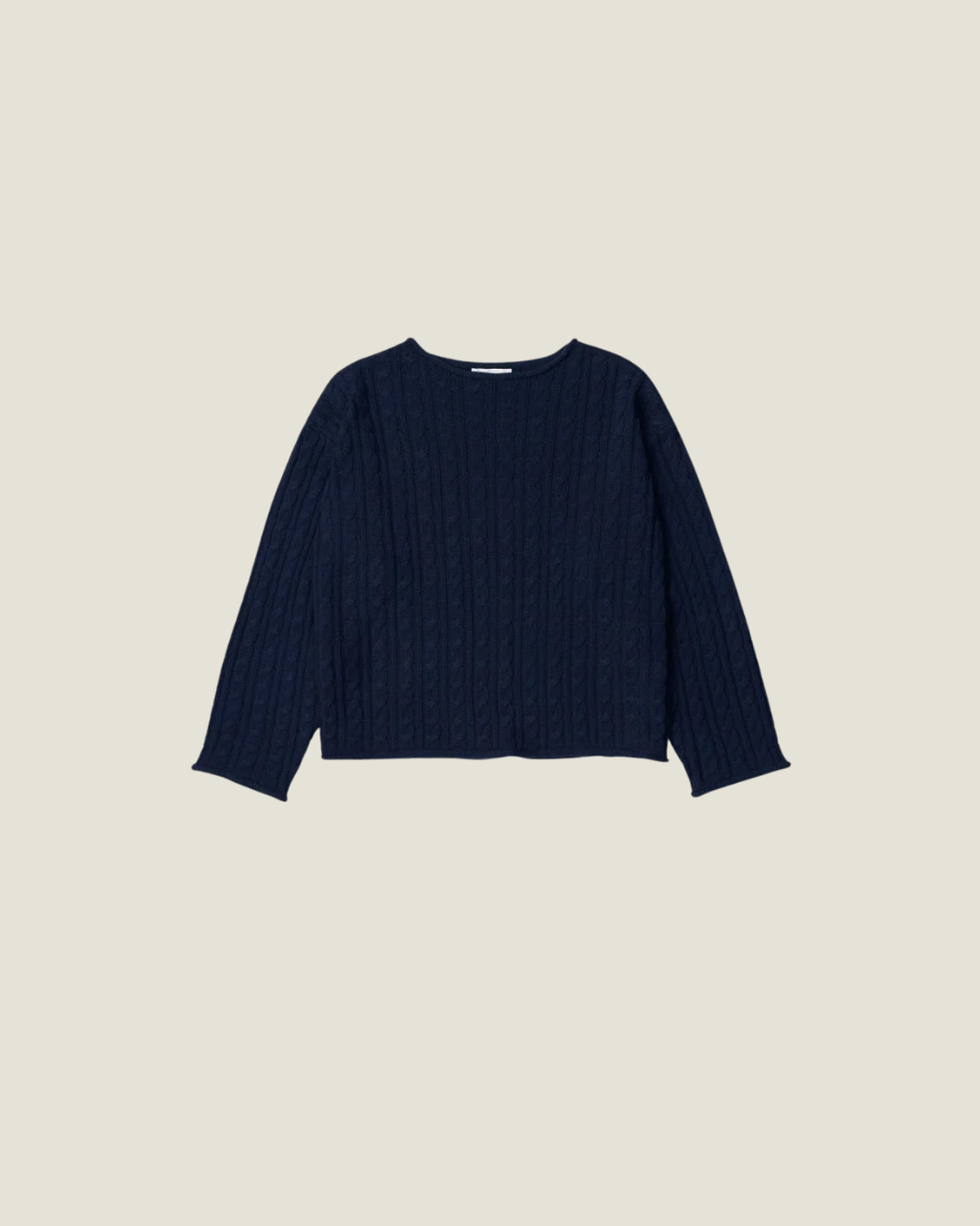 Emory Sweater Rolled Hem Cable Knit Sweater