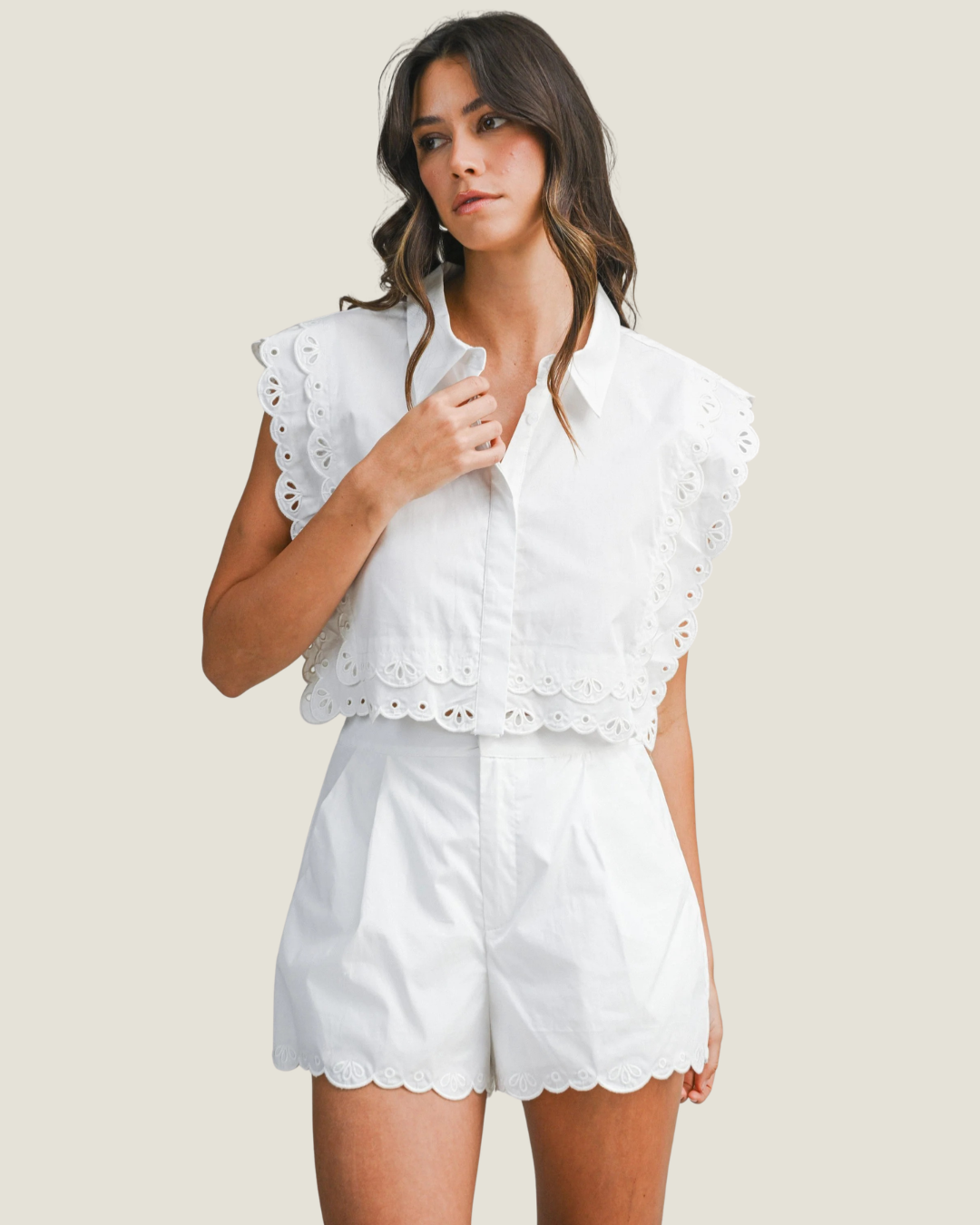 Sutton Embroidered Collar Top