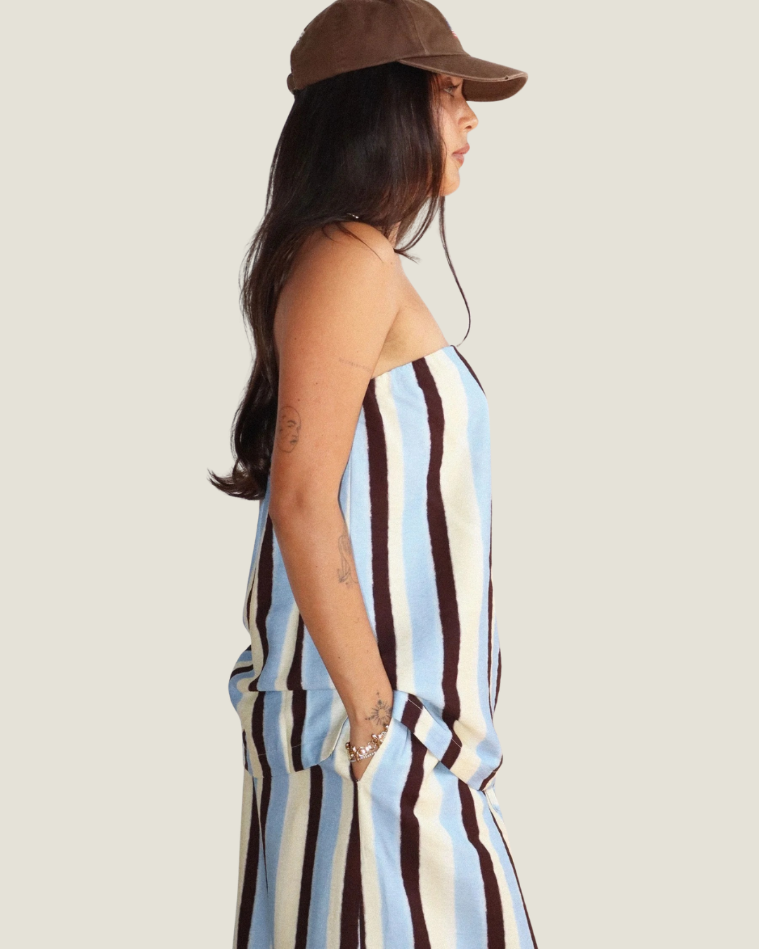 Stevie Strapless Stripe Top