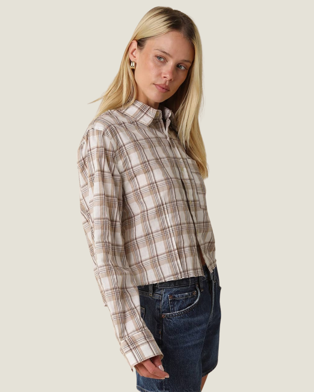 Charlee Plaid Cropped Shirt