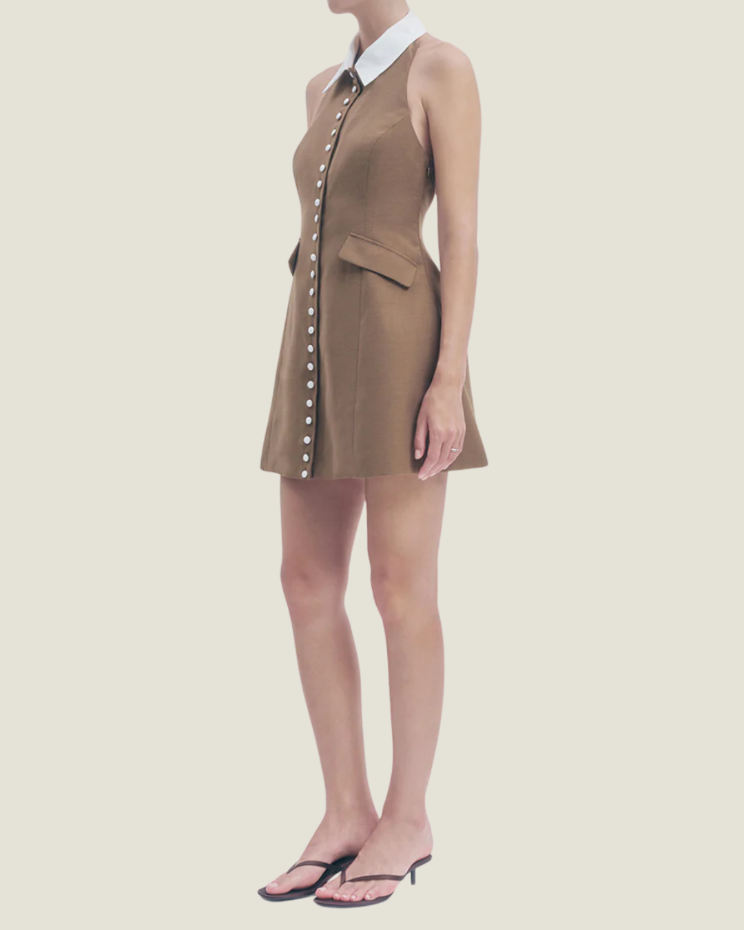 Leoni Linen Collard Mini Dress