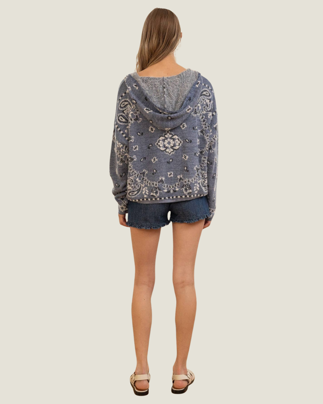 Nova Knit Bandana Print Hoodie