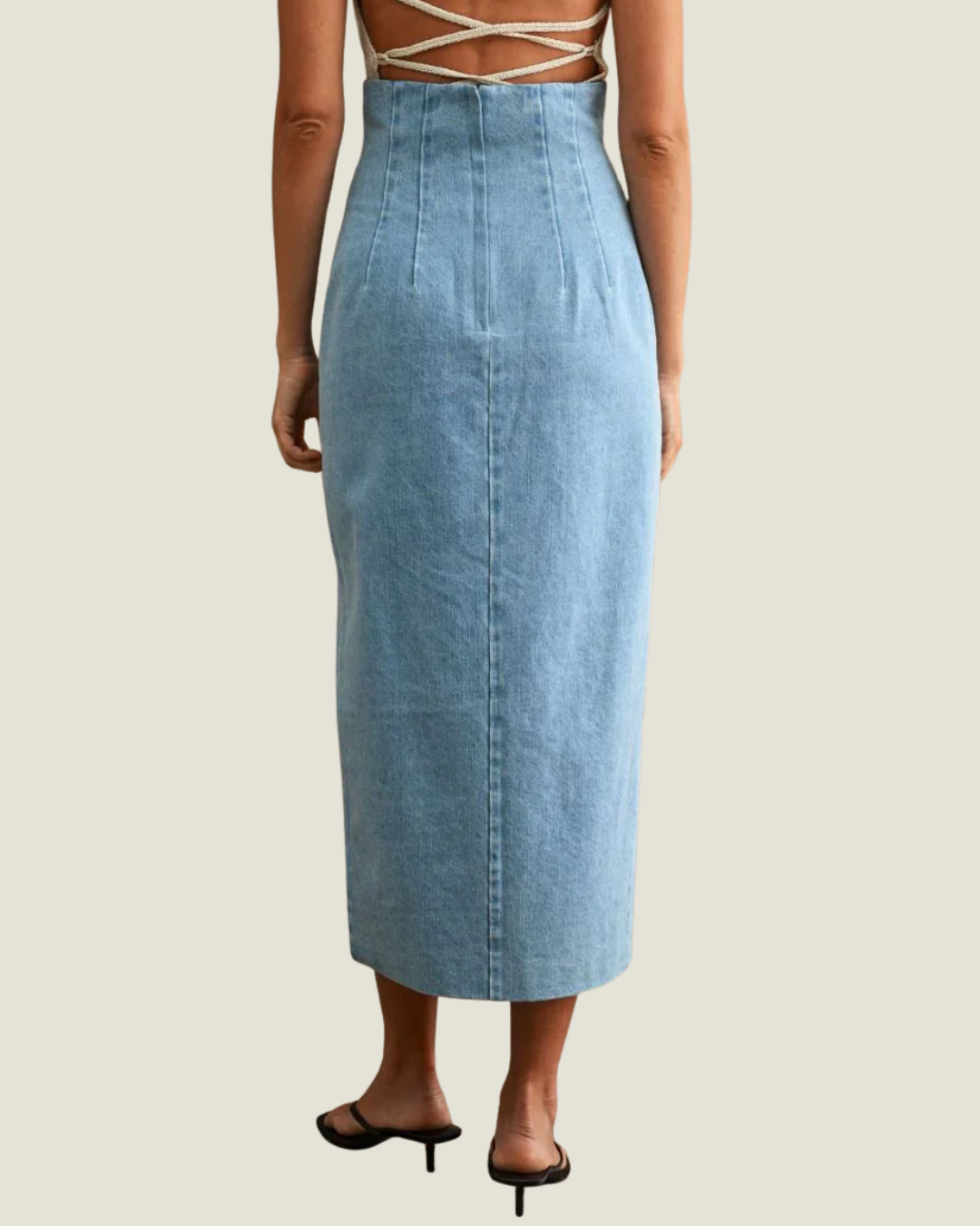 Darcy Double-Breasted Denim Skirt