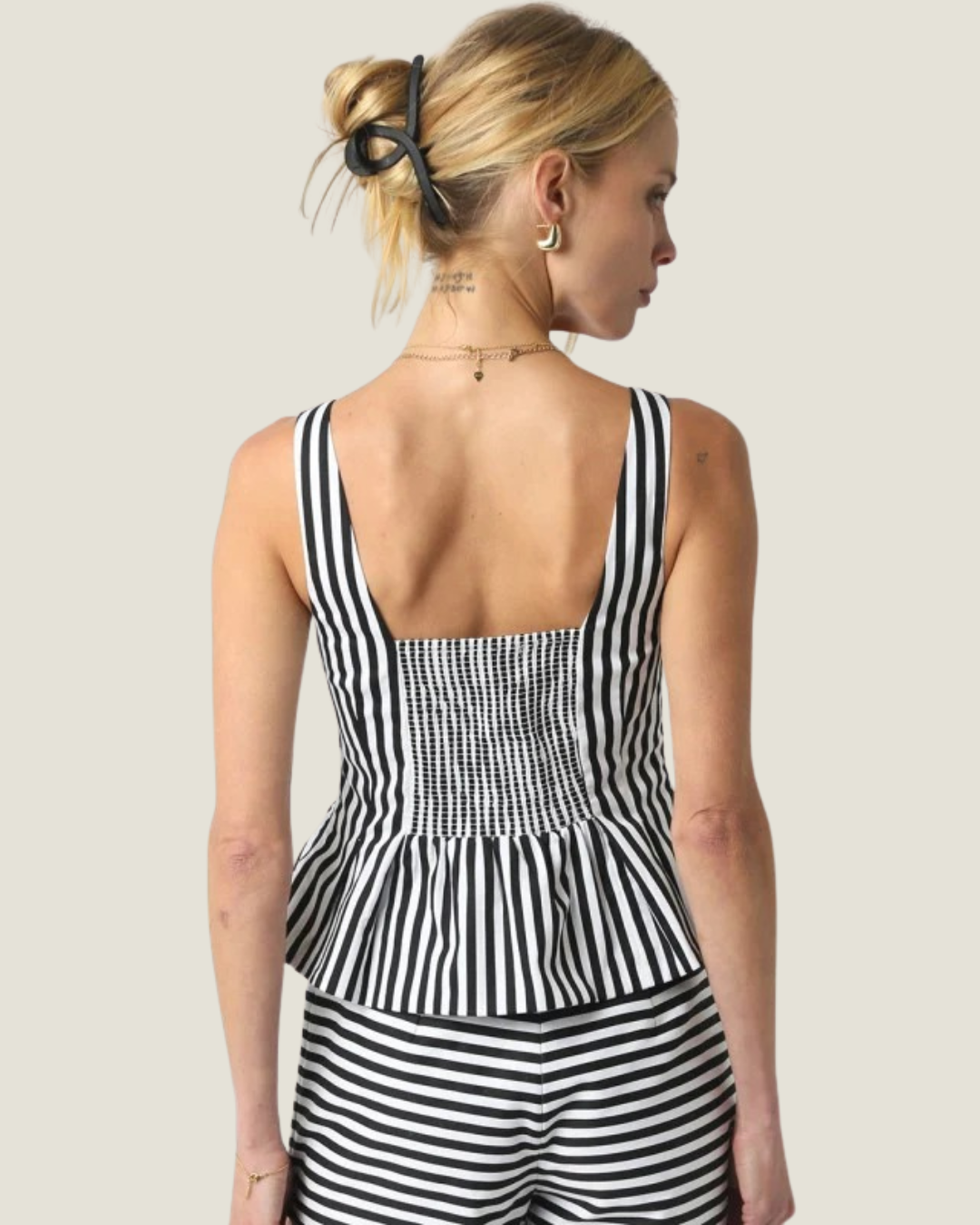 Maliya Striped Peplum Top