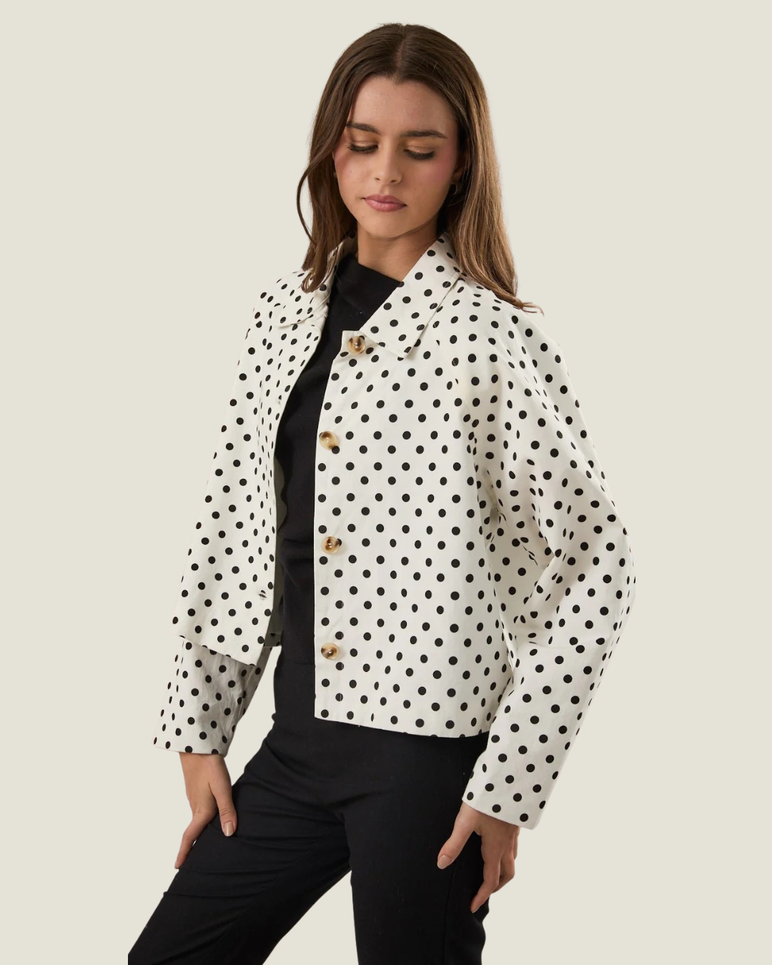 Elisabeth Polka Dot Cropped Jacket