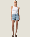 Veronica Raw Hem Denim Shorts