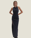 The Maud: Ruched Halter Maxi