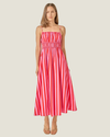 Sabrina Sunset Stripe Smocked Midi Dress