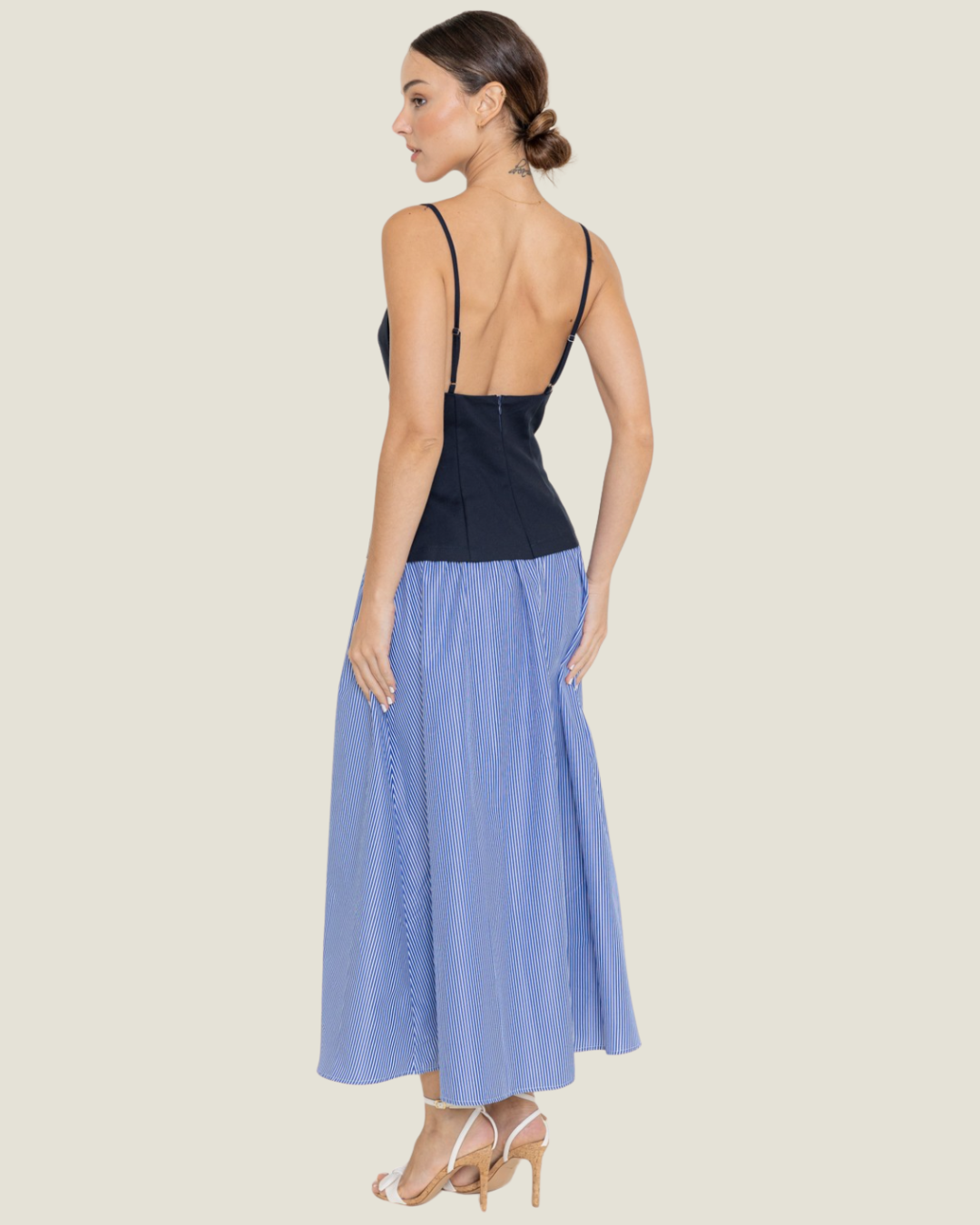 The Meredith: Two-Tone Midi Dress