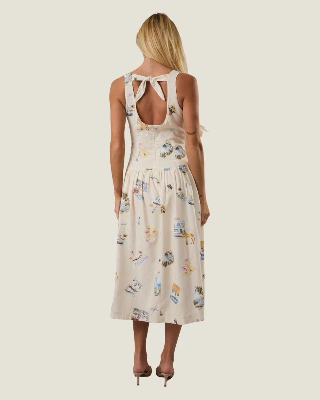 St. Tropez Boat Neck Drop Waist Midi