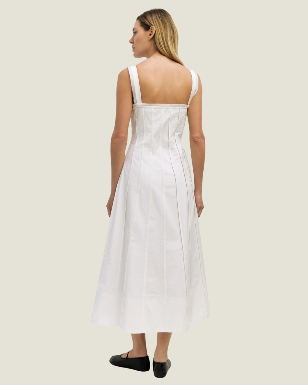 Shannon White Tailored Midi Dress