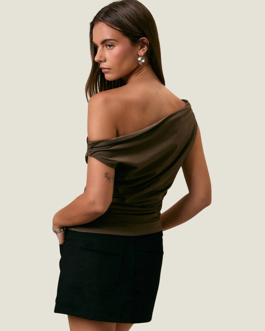 Natalie Ruched Off the Shoulder Top