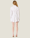 White Long Sleeve Shirt Dress with Corset Adjustable Backing. 