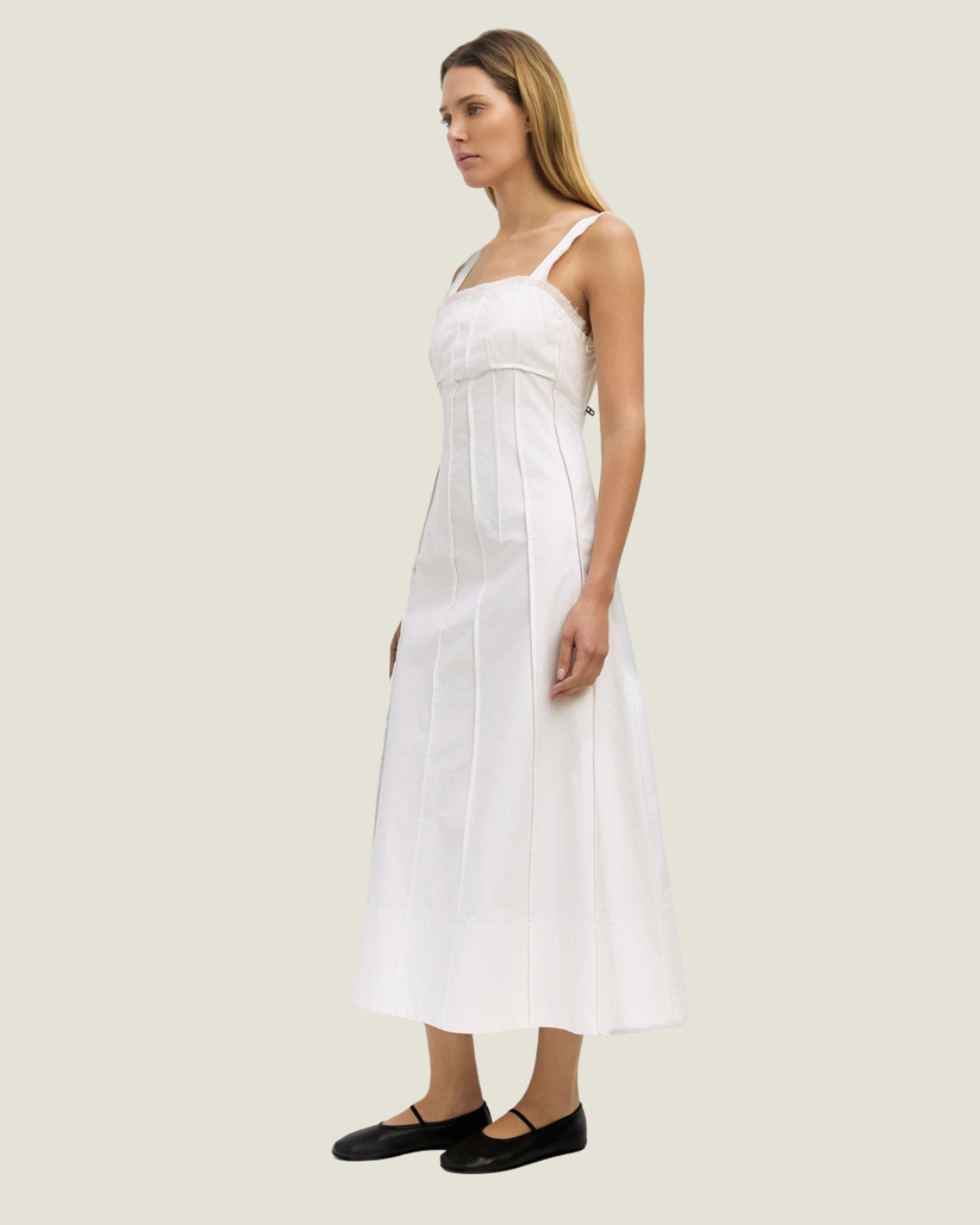 Shannon White Tailored Midi Dress