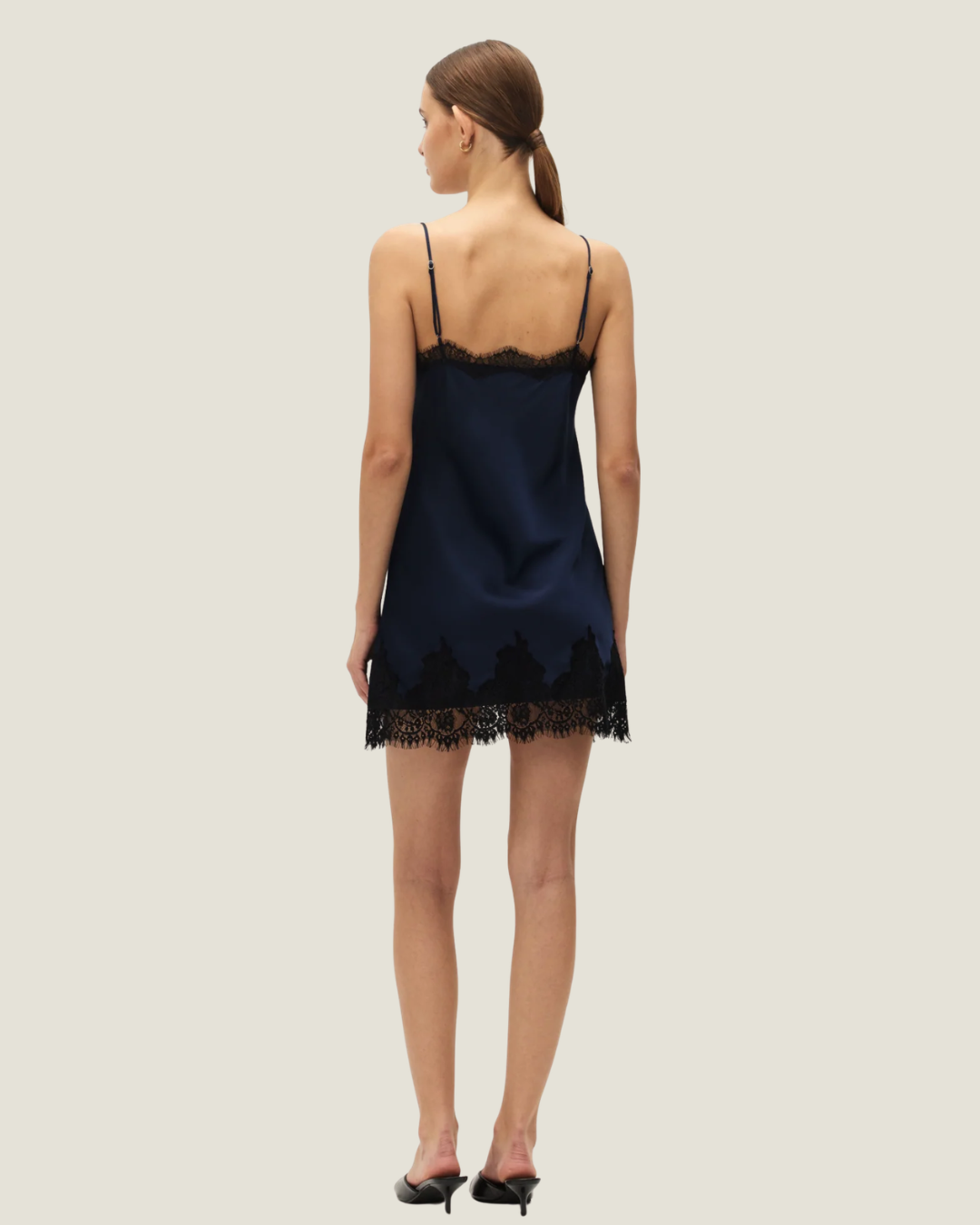 Ellie Satin Lace Mini Dress