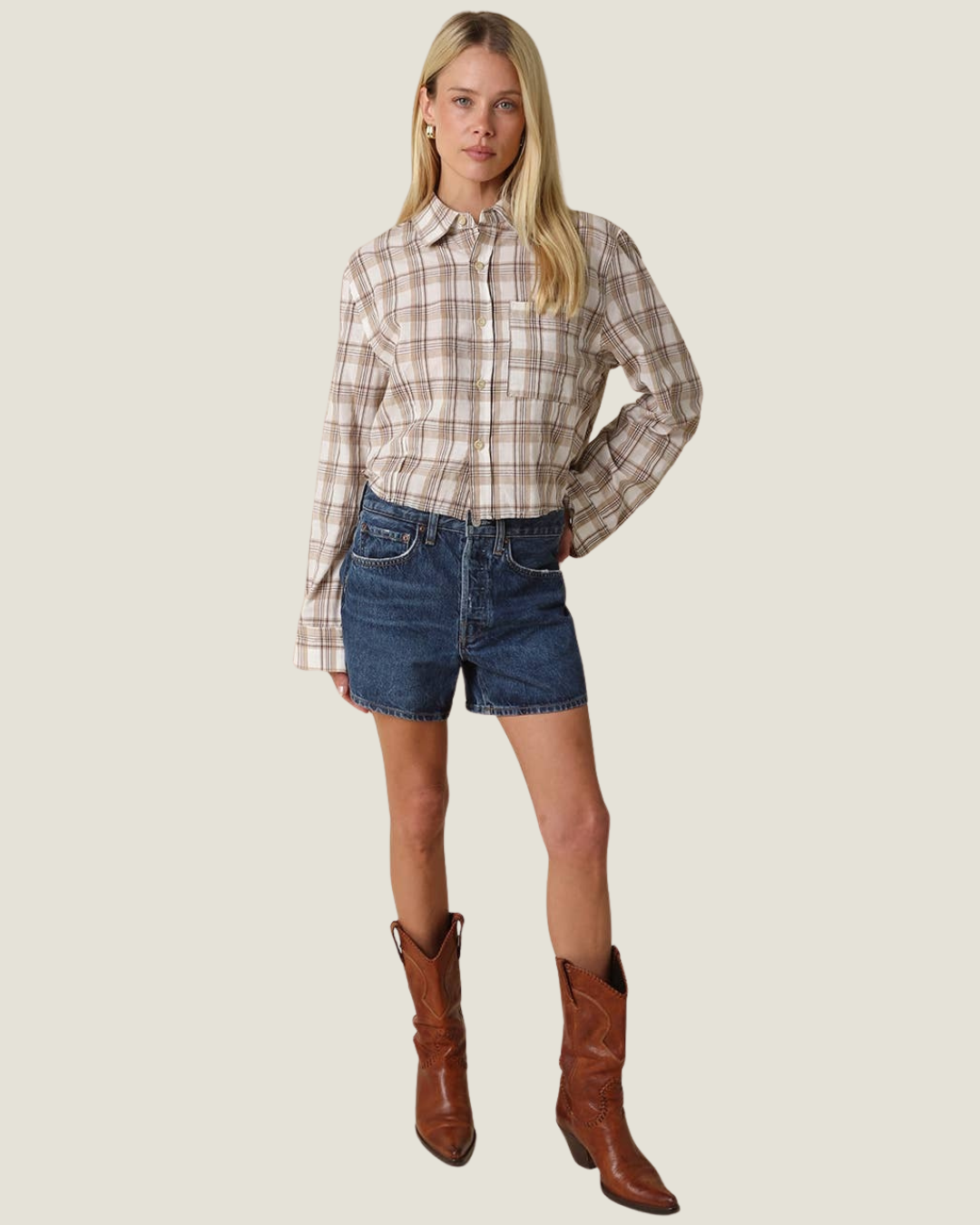Charlee Plaid Cropped Shirt