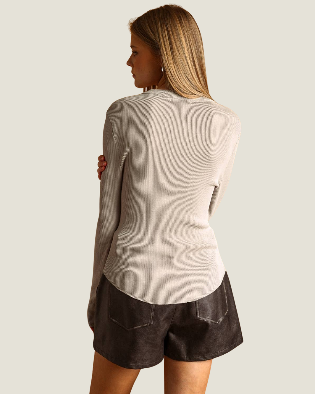 Sophia Ribbed Long Sleeve Top
