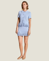 Elodie Powder Blue Fringe Knit Top