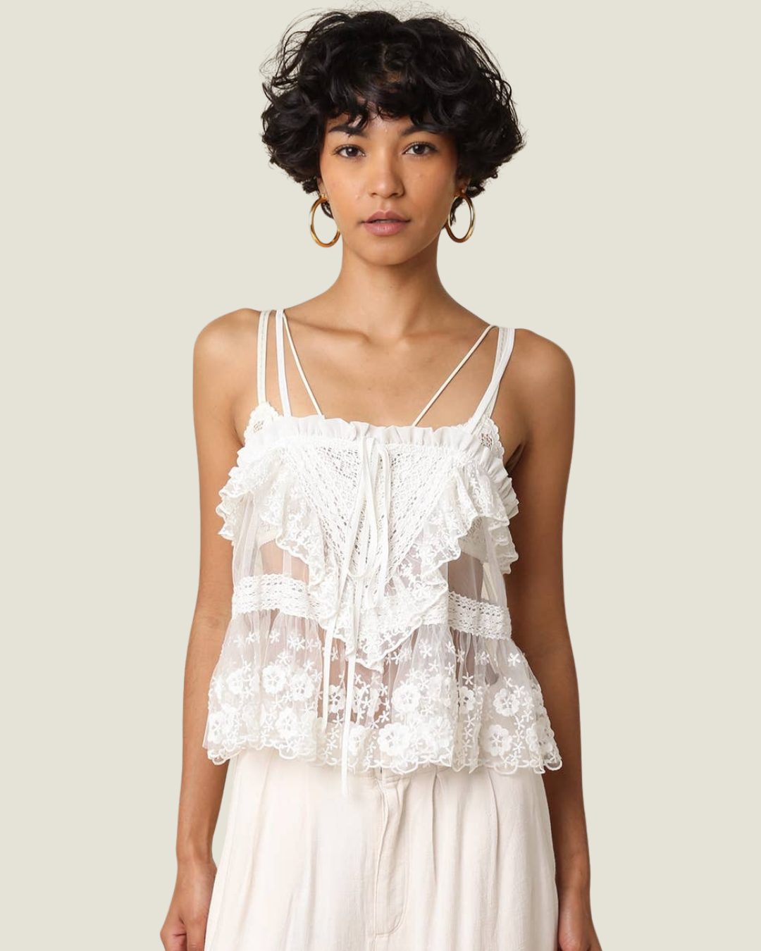 Bianca Lace Ruffle Top