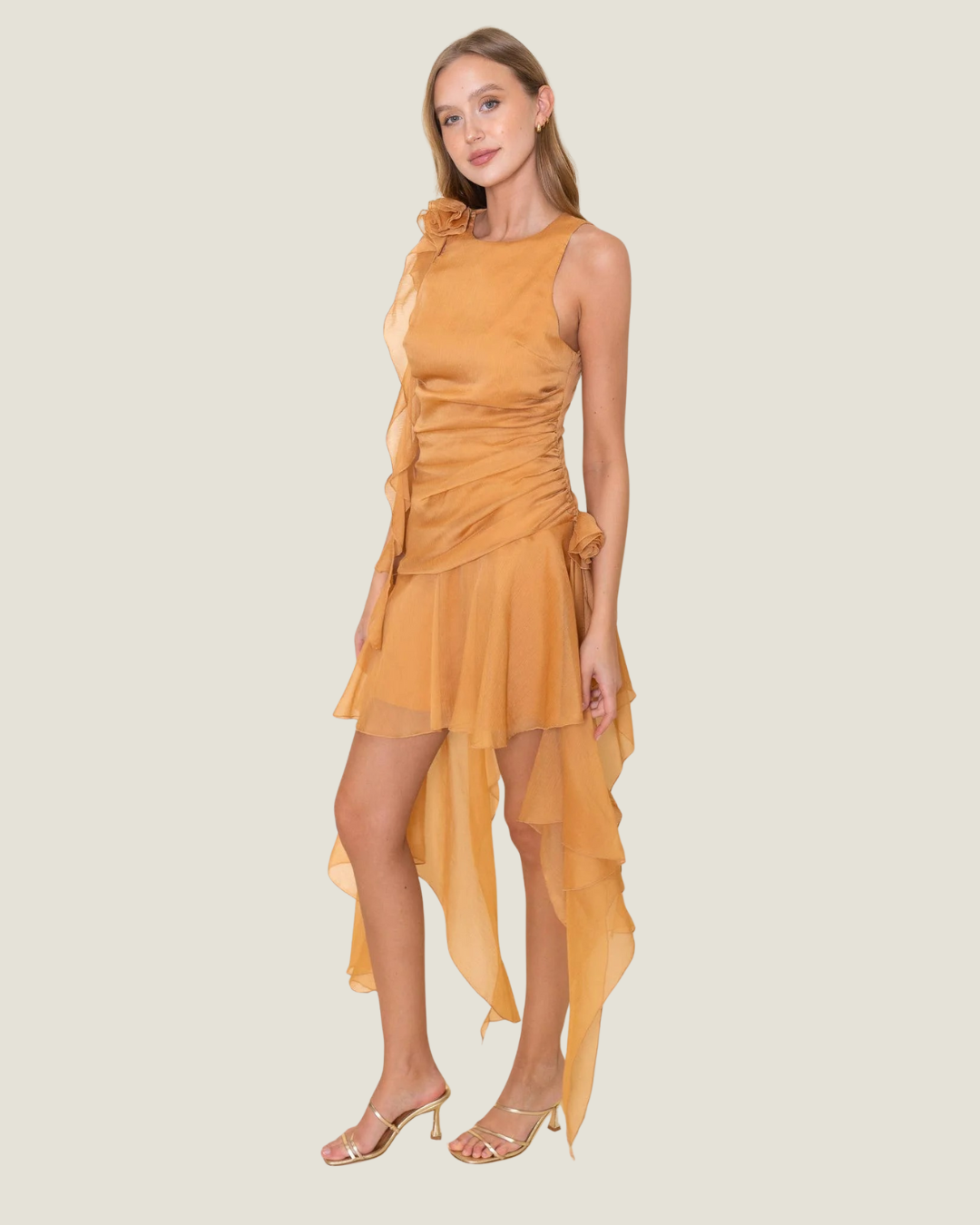 Sienna Draped Chiffon Mini Dress