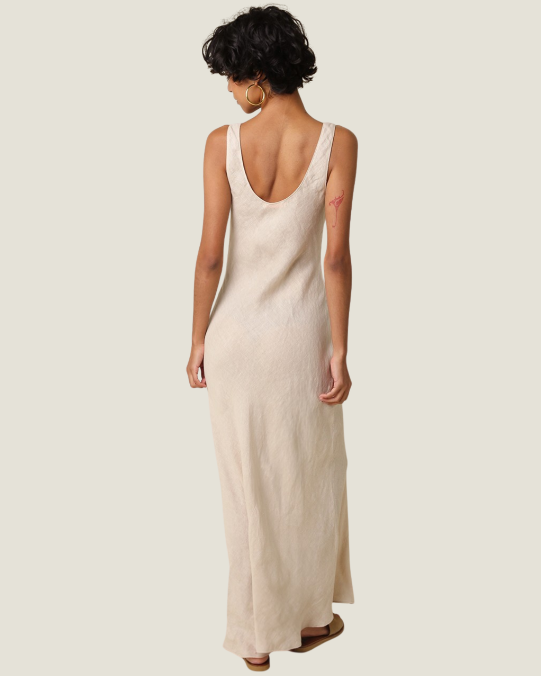 Jaime Scoop Neck Linen Maxi Dress