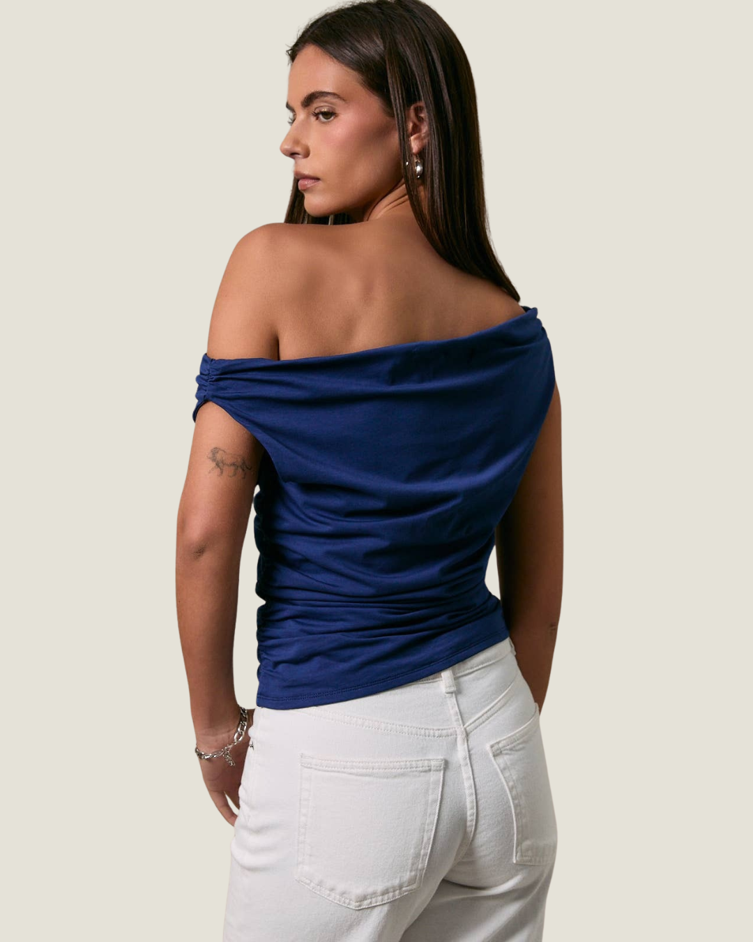 Natalie Ruched Off the Shoulder Top
