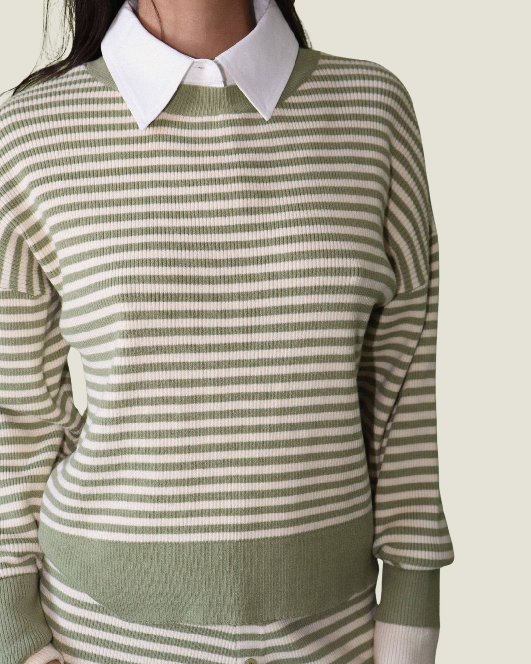 Lennon Striped Collared Sweater Top