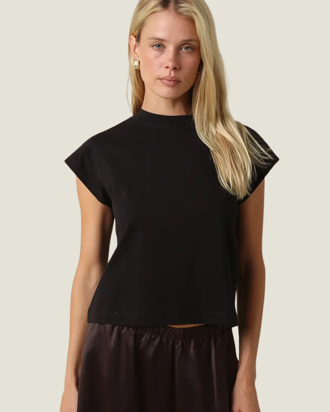 Valerie Cap Sleeve Crop Tee