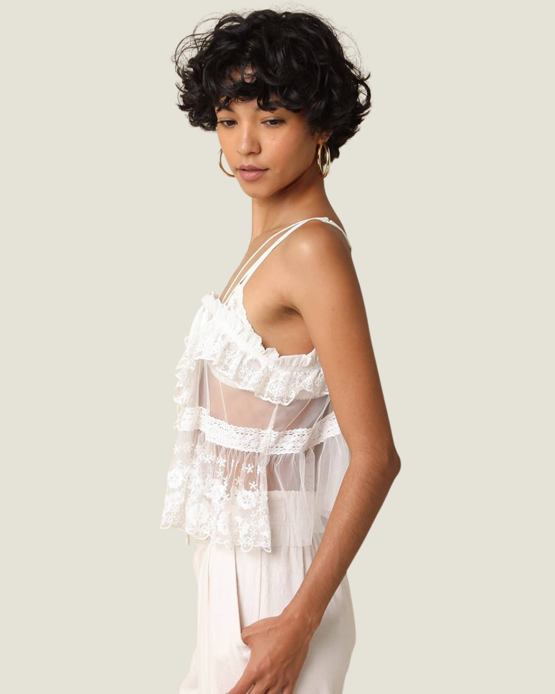 Bianca Lace Ruffle Top