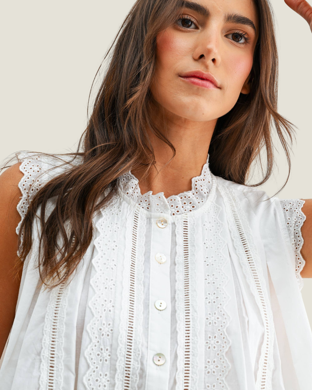 Clara Cotton Eyelet Blouse