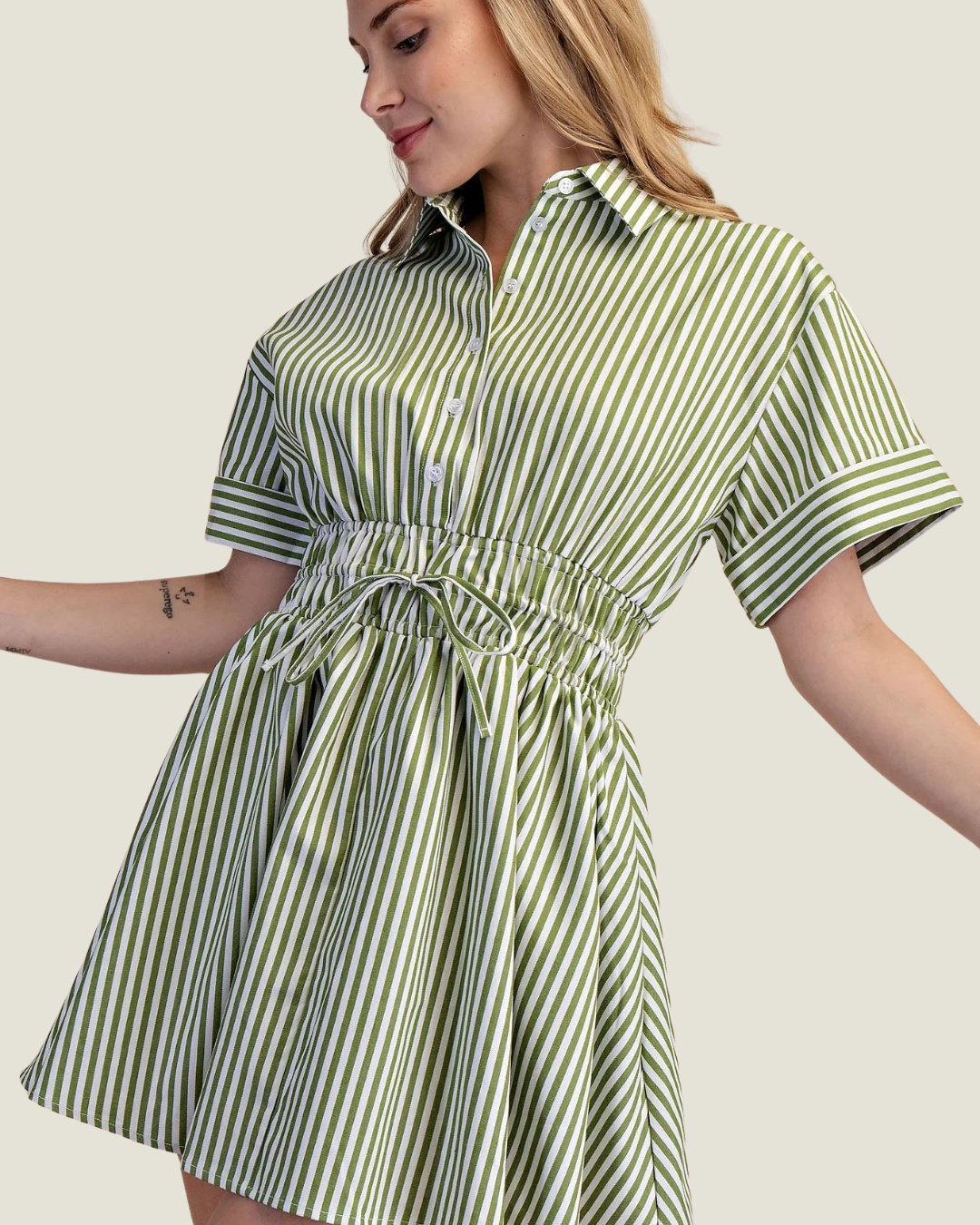 Marilyn Stripe Shirt Mini Dress
