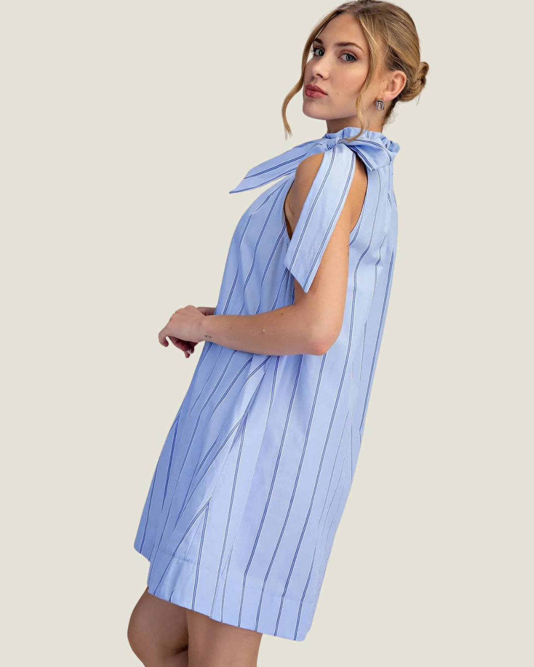 Sally Tie-Neck Mini Dress