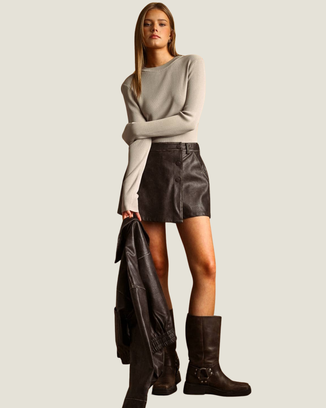 Sophia Ribbed Long Sleeve Top