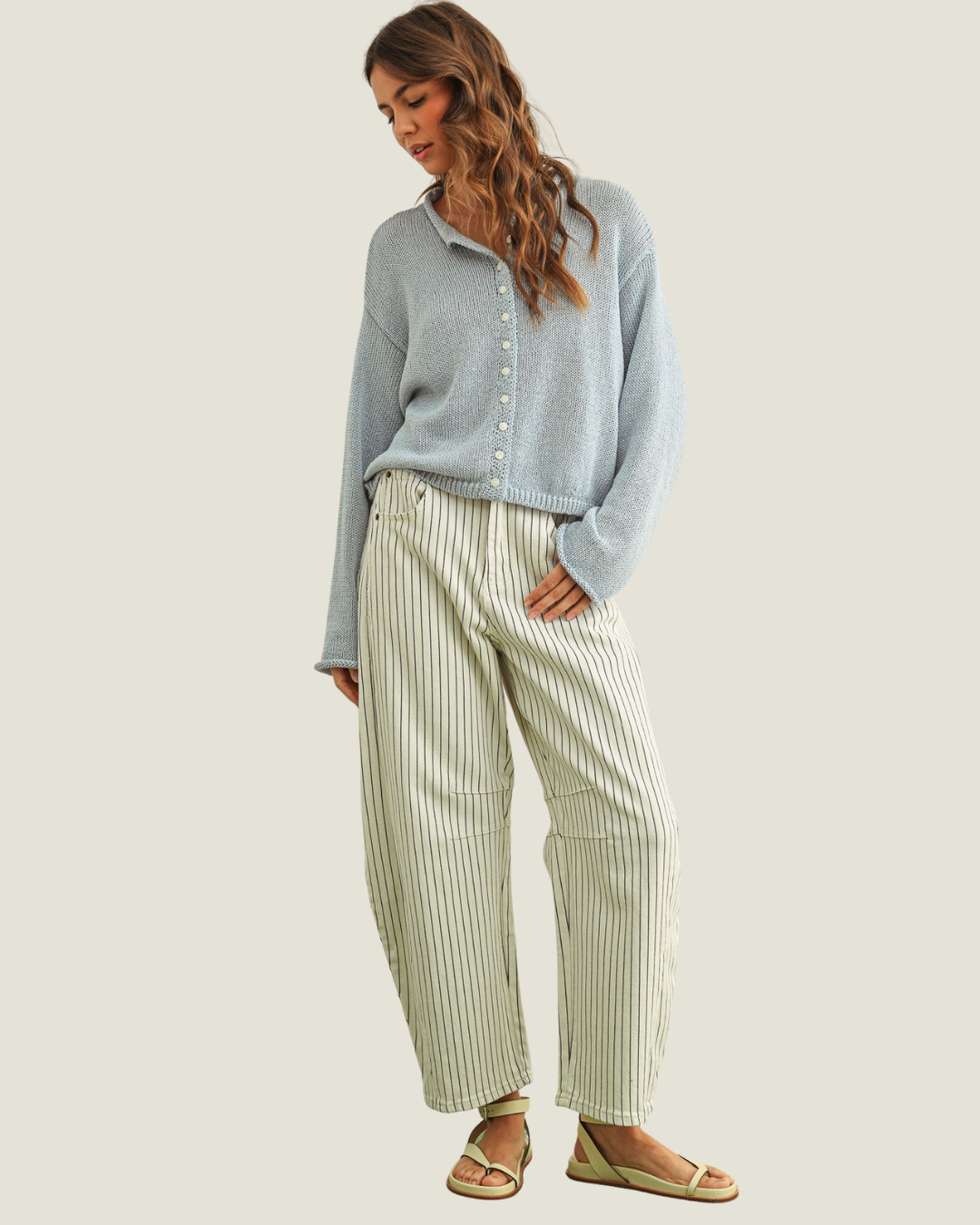 Surray Pinstriped Barrel Pants
