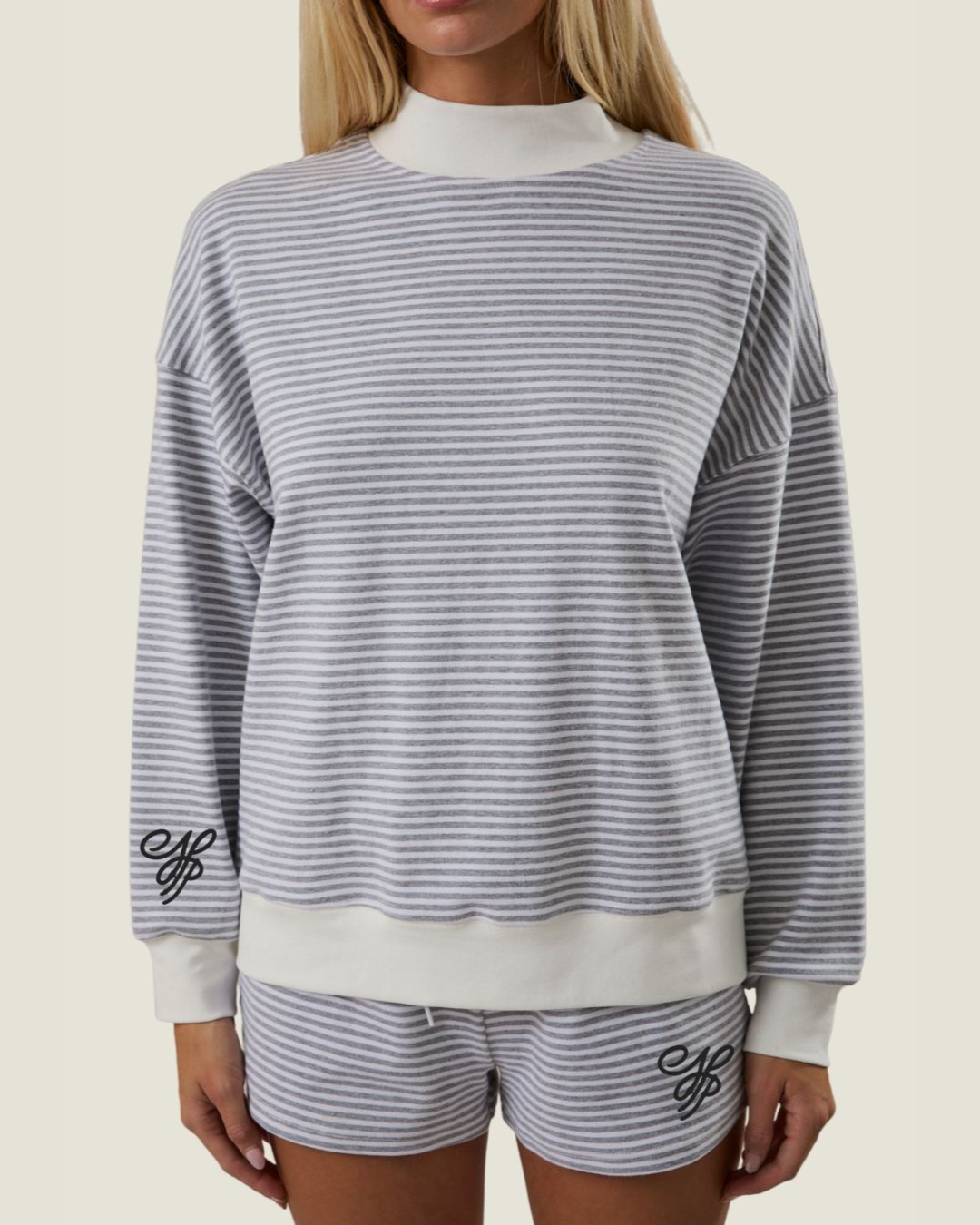 Naples Polo Club Blue Stripe Long Sleeve Crewneck
