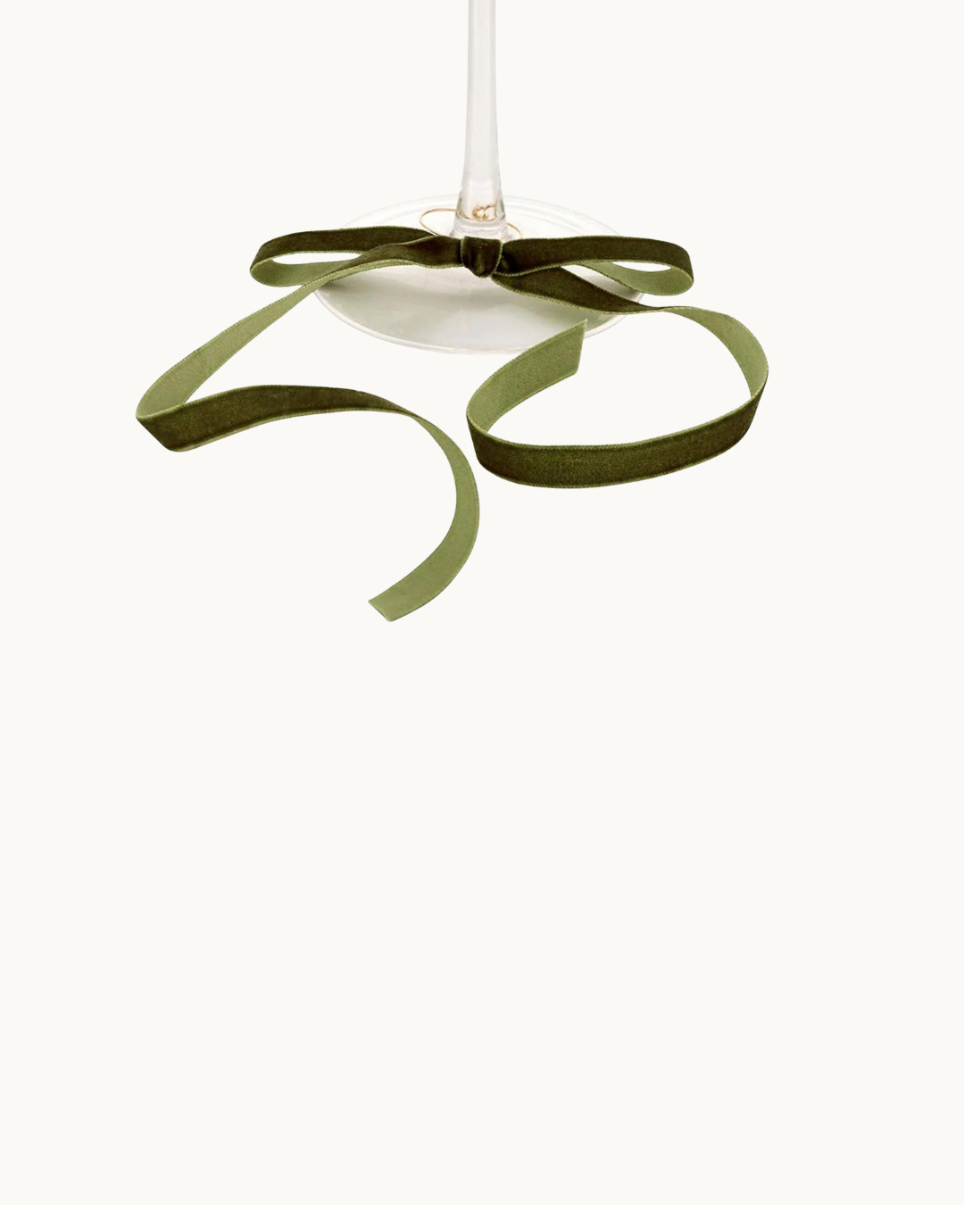 Velvet Bow Wine Charms - Green