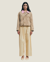 Brooke Contrast Collar Cropped Trench