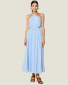 Tobie Striped Poplin Halter Midi Dress
