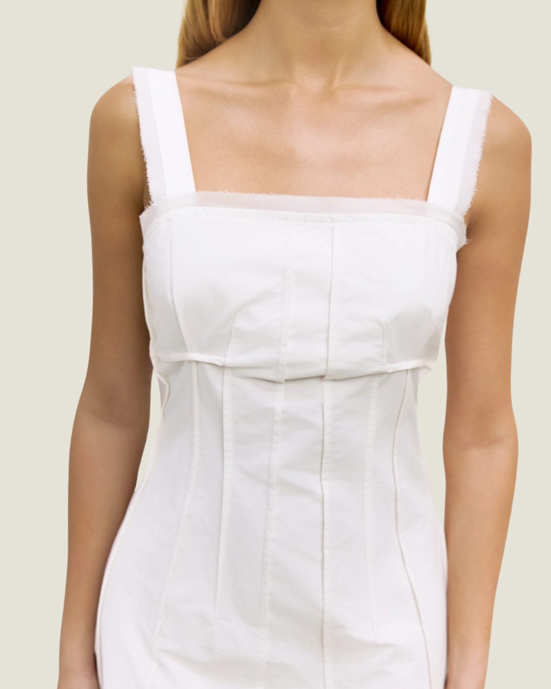 Shannon White Tailored Midi Dress