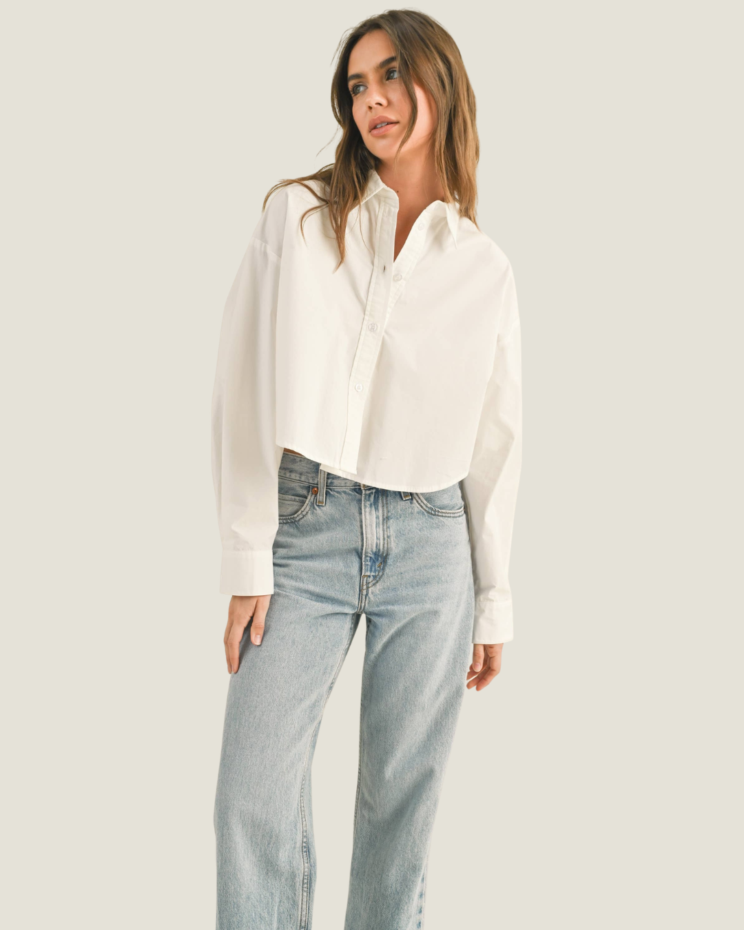 Carolyn Cropped Button Down